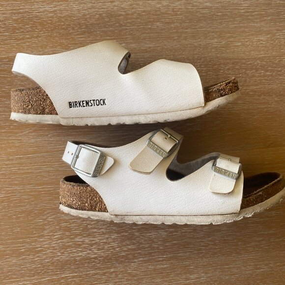 Birkenstock White Roma Child 3-Buckle Adjustable | Size 29 (US 11) - Picture 7 of 13